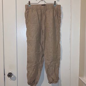 Beige Tahari Linen Pants